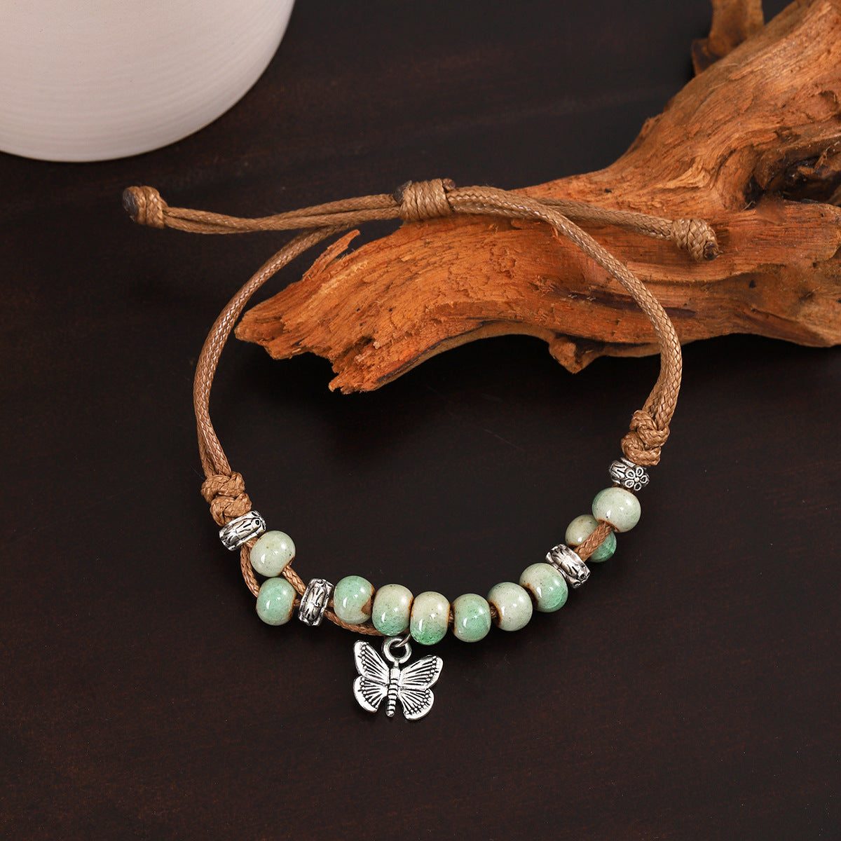 Wholesale Ethnic Retro Butterfly Beaded Hand-woven Adjustable Bracelet